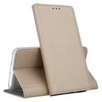 Кожен калъф тефтер и стойка Magnetic FLEXI Book Style за Xiaomi Redmi Note 12S златист 